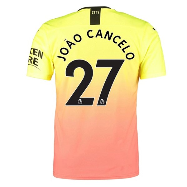 Trikot Manchester City NO.27 Cancelo Ausweich 2019-20 Orange Fussballtrikots Günstig